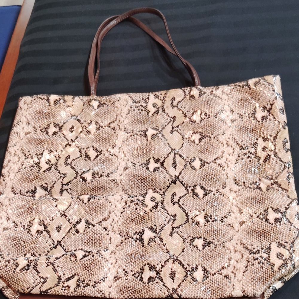 Snakeskin Patterned Tote Bag